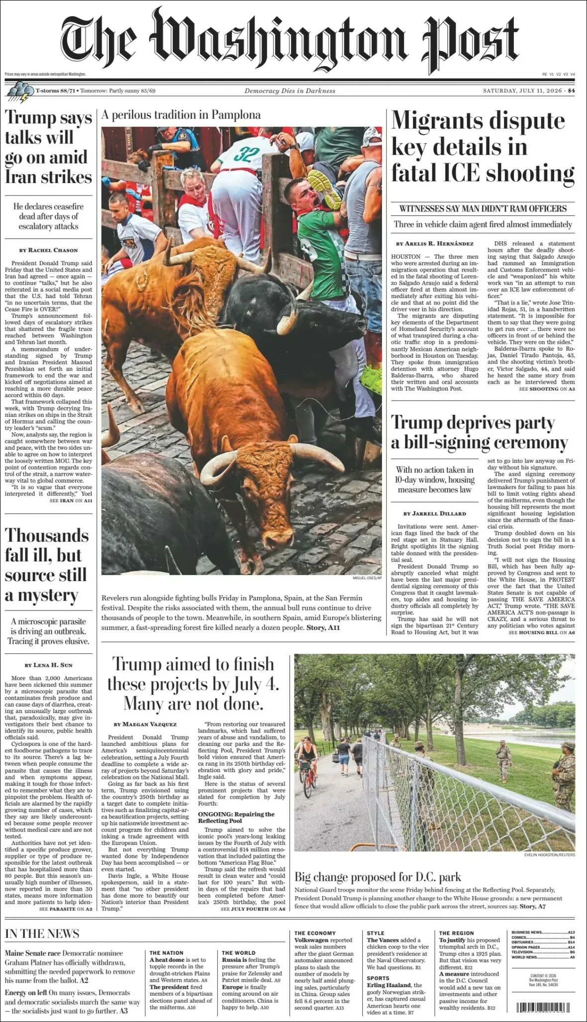 Portada de The Washington Post