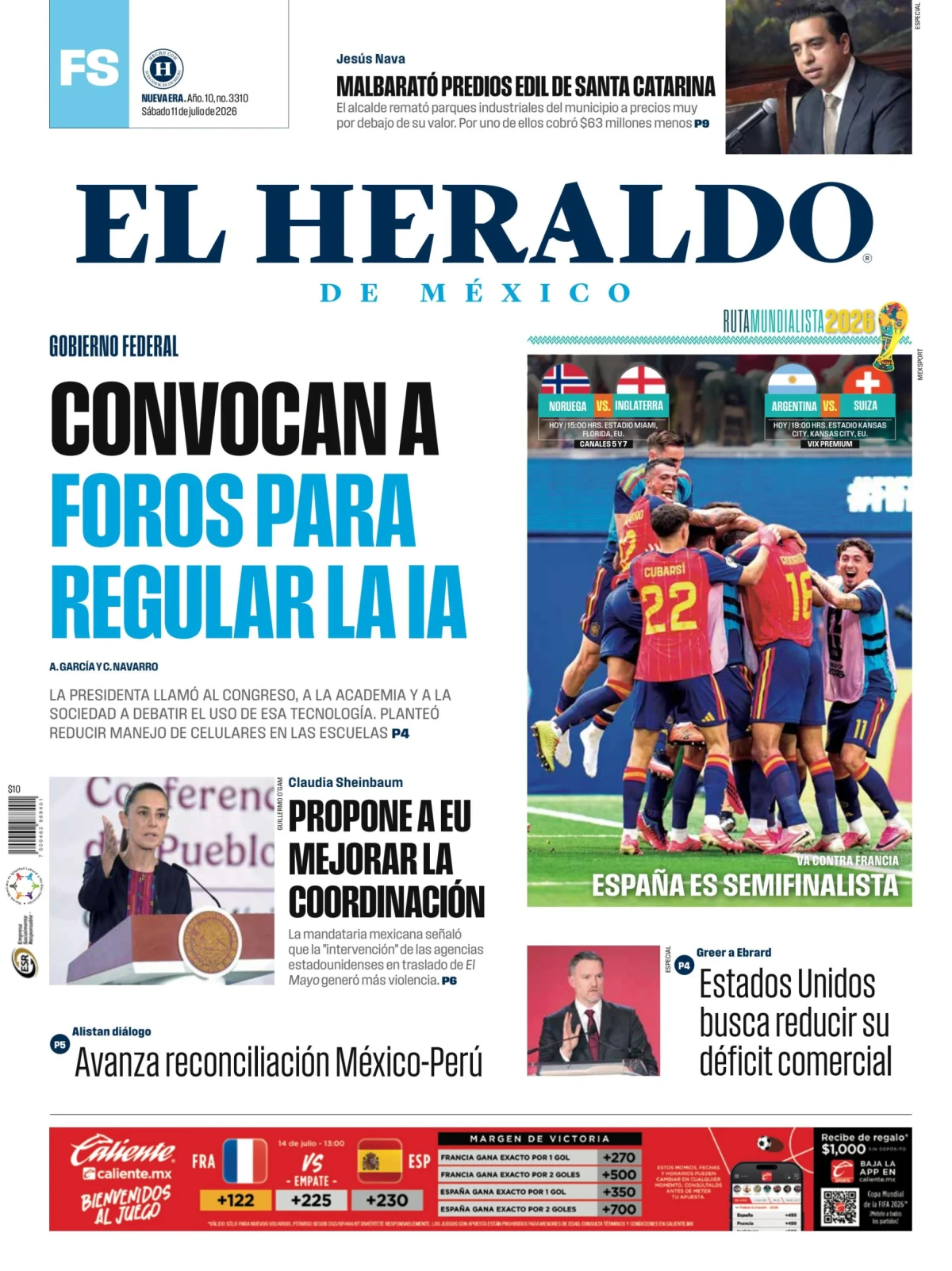 Portada de El Heraldo de Mexico
