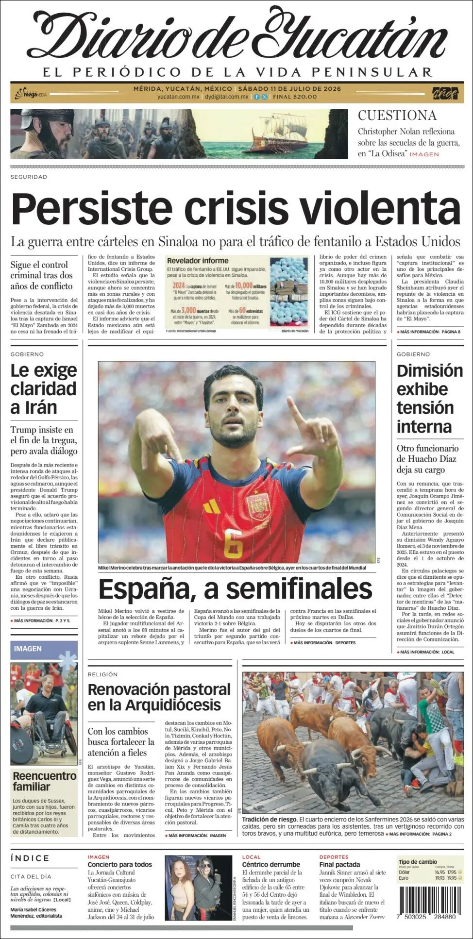 Portada de Diario de Yucatán