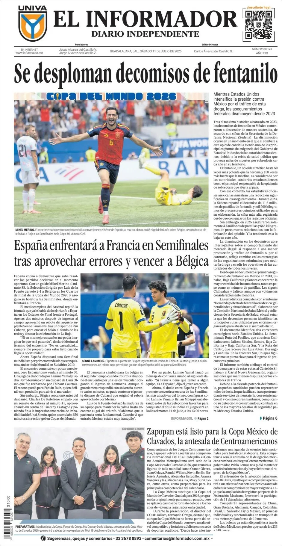 Portada de El Informador