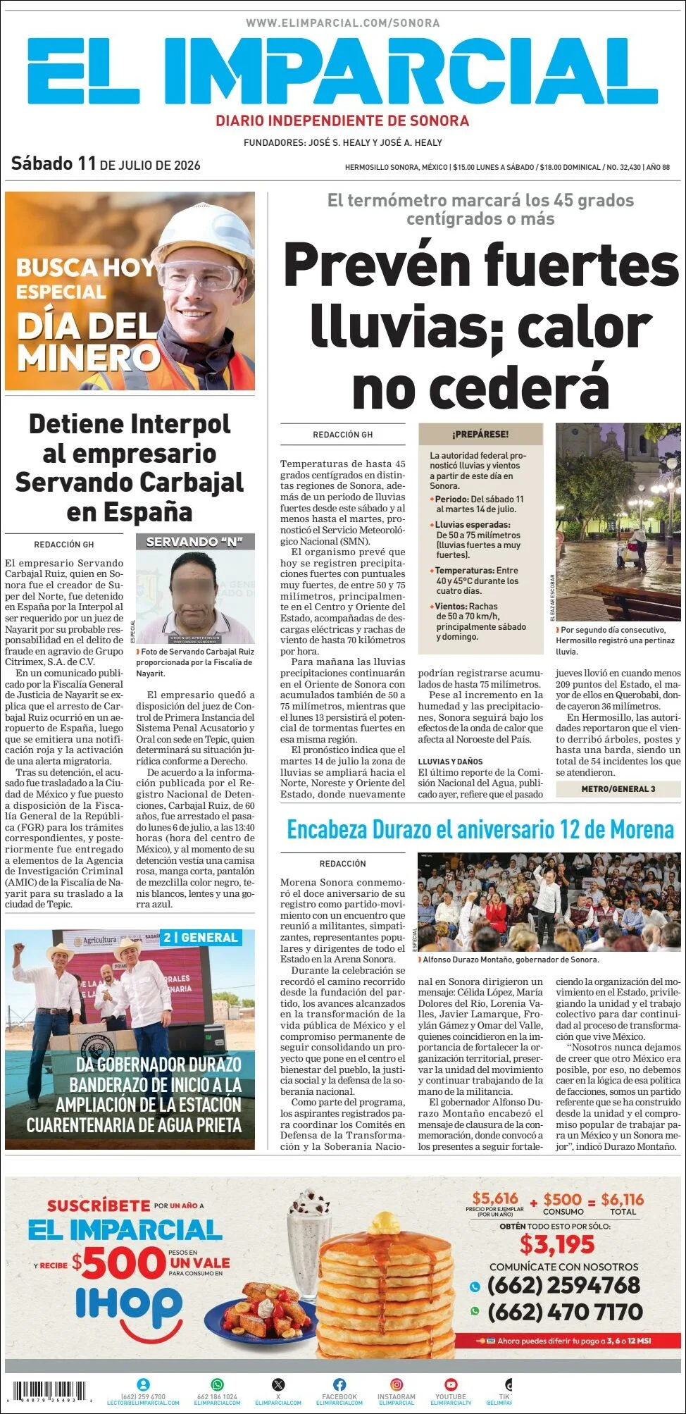 Portada de El Imparcial