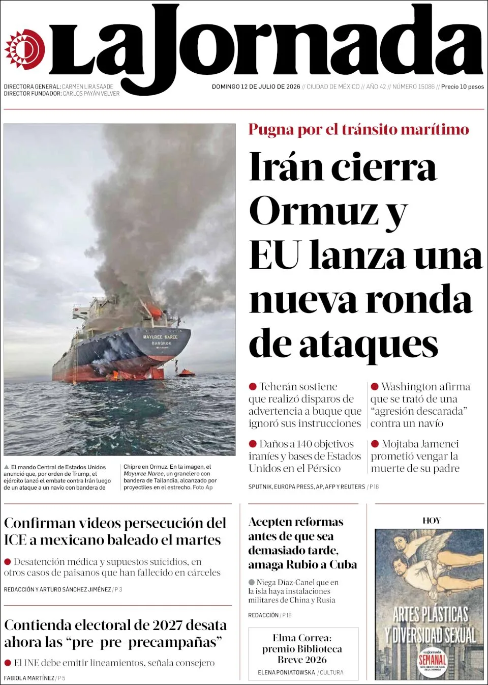 Portada de La Jornada