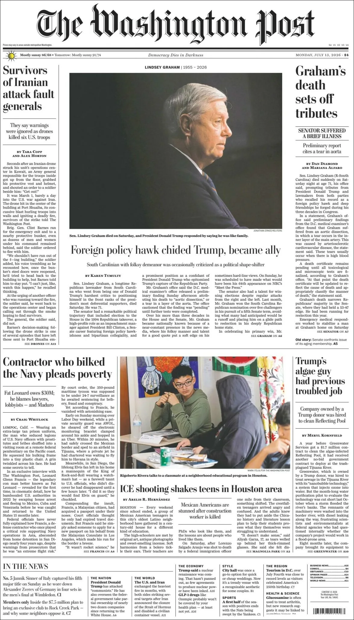 Portada de The Washington Post