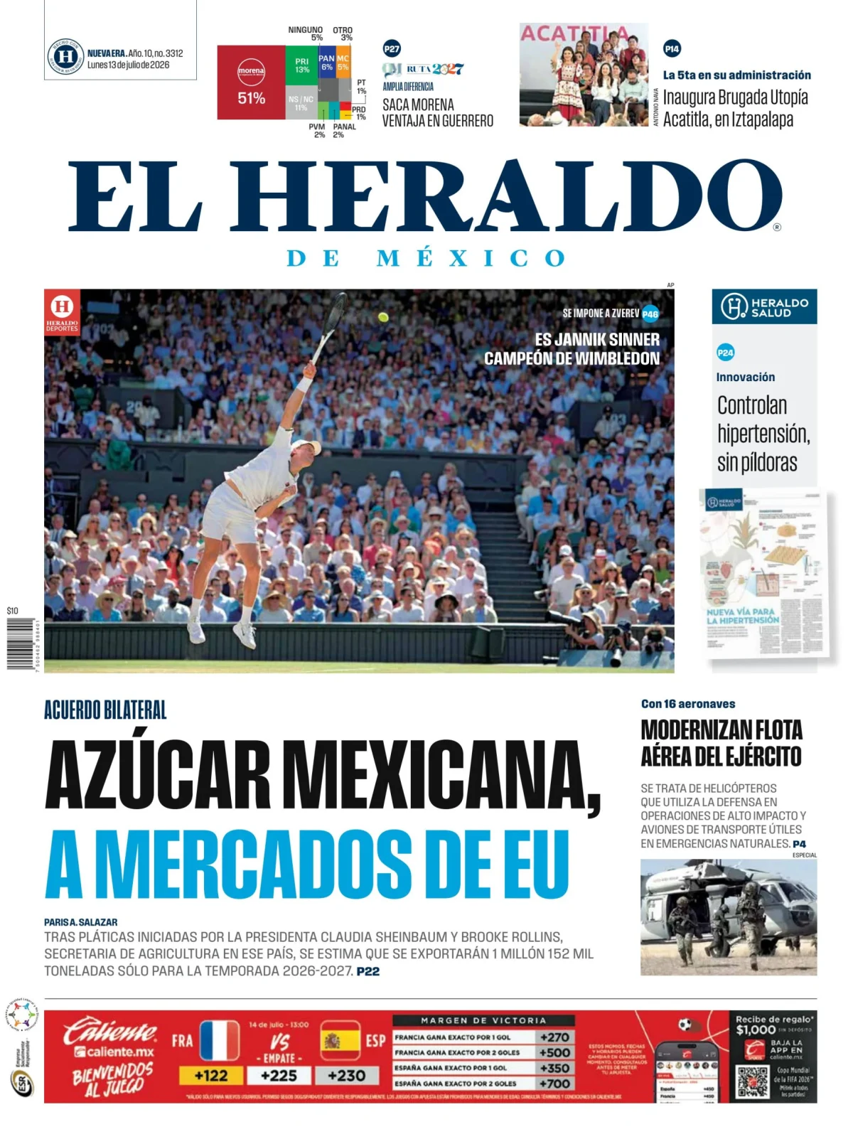 Portada de El Heraldo de Mexico