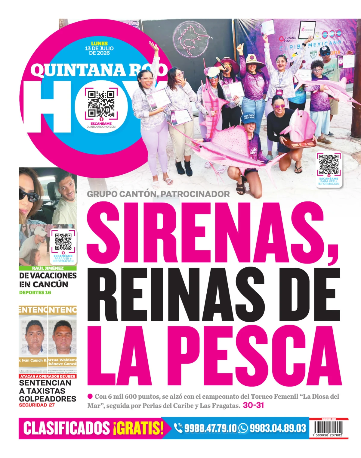 Portada de Quintana Roo Hoy (contraportada)