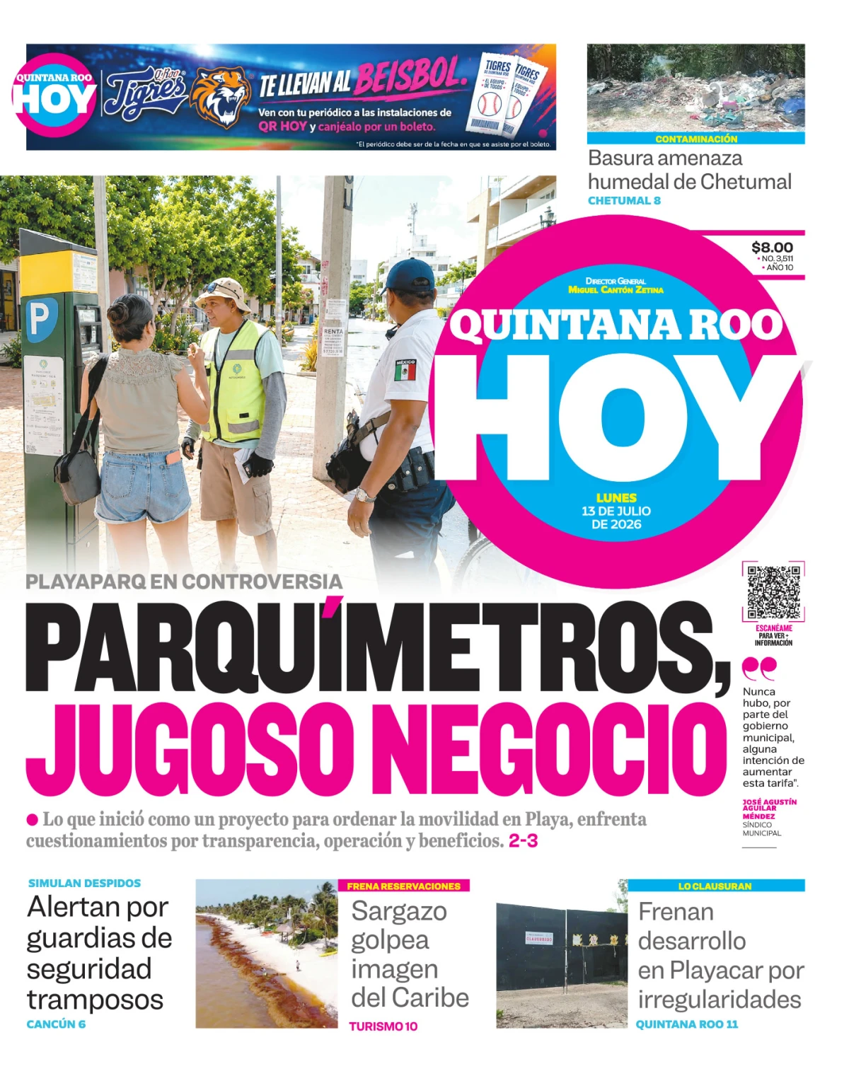 Portada de Quintana Roo Hoy (portada)