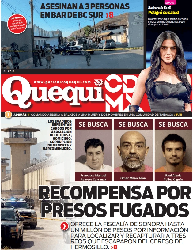 Portada de Quequi CDMX (contraportada) del lunes, 13 de julio de 2026