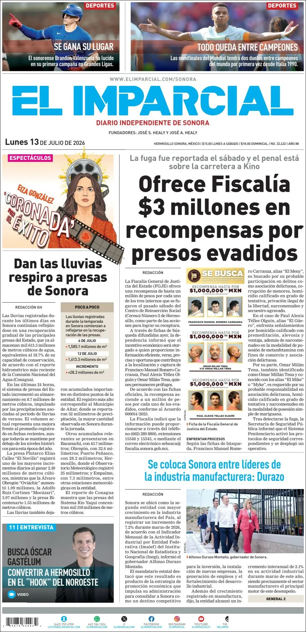 Portada de El Imparcial