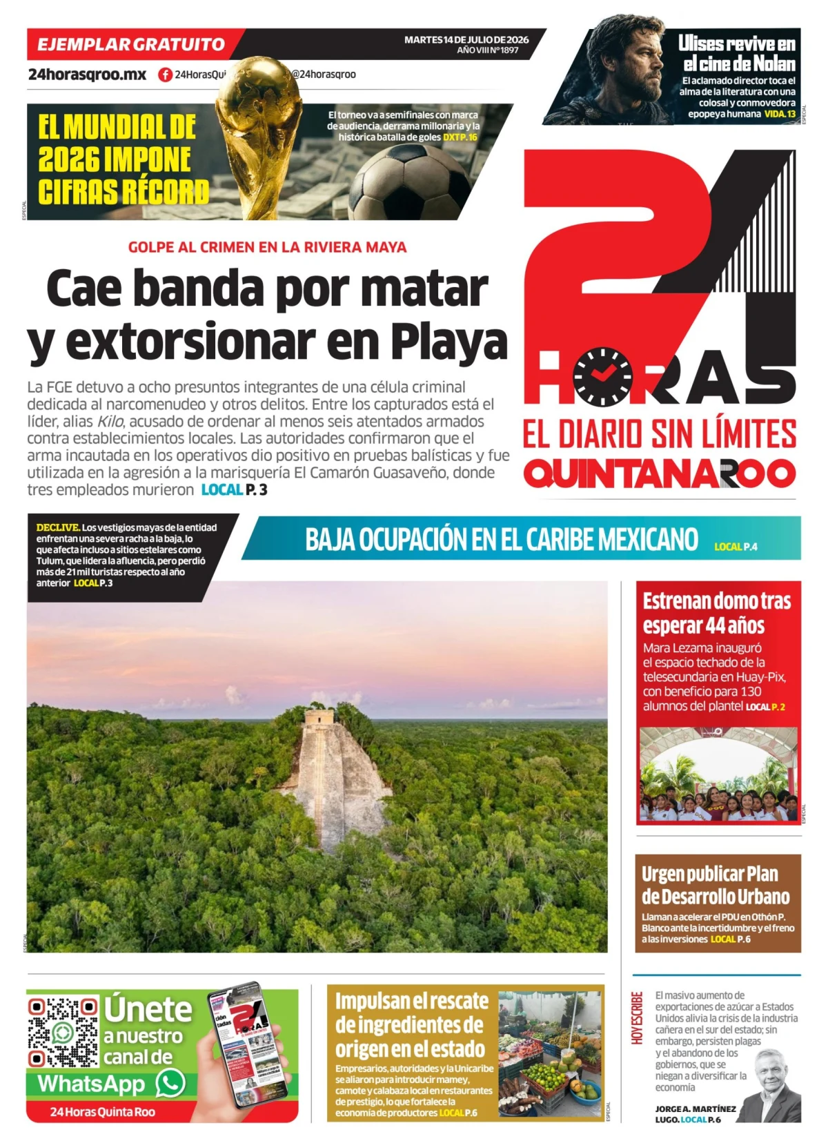 Portada de 24 Horas Quintana Roo
