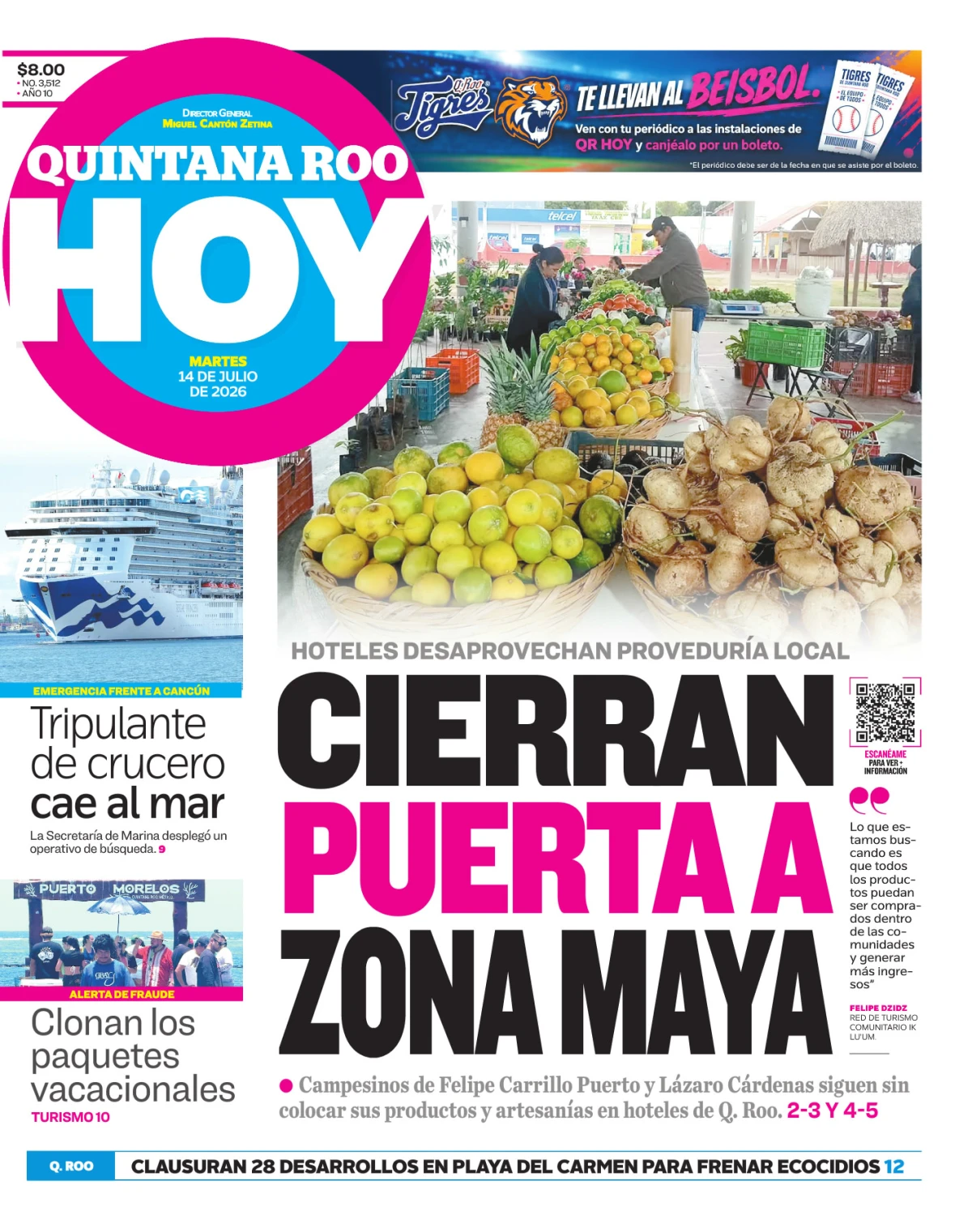 Portada de Quintana Roo Hoy (portada)