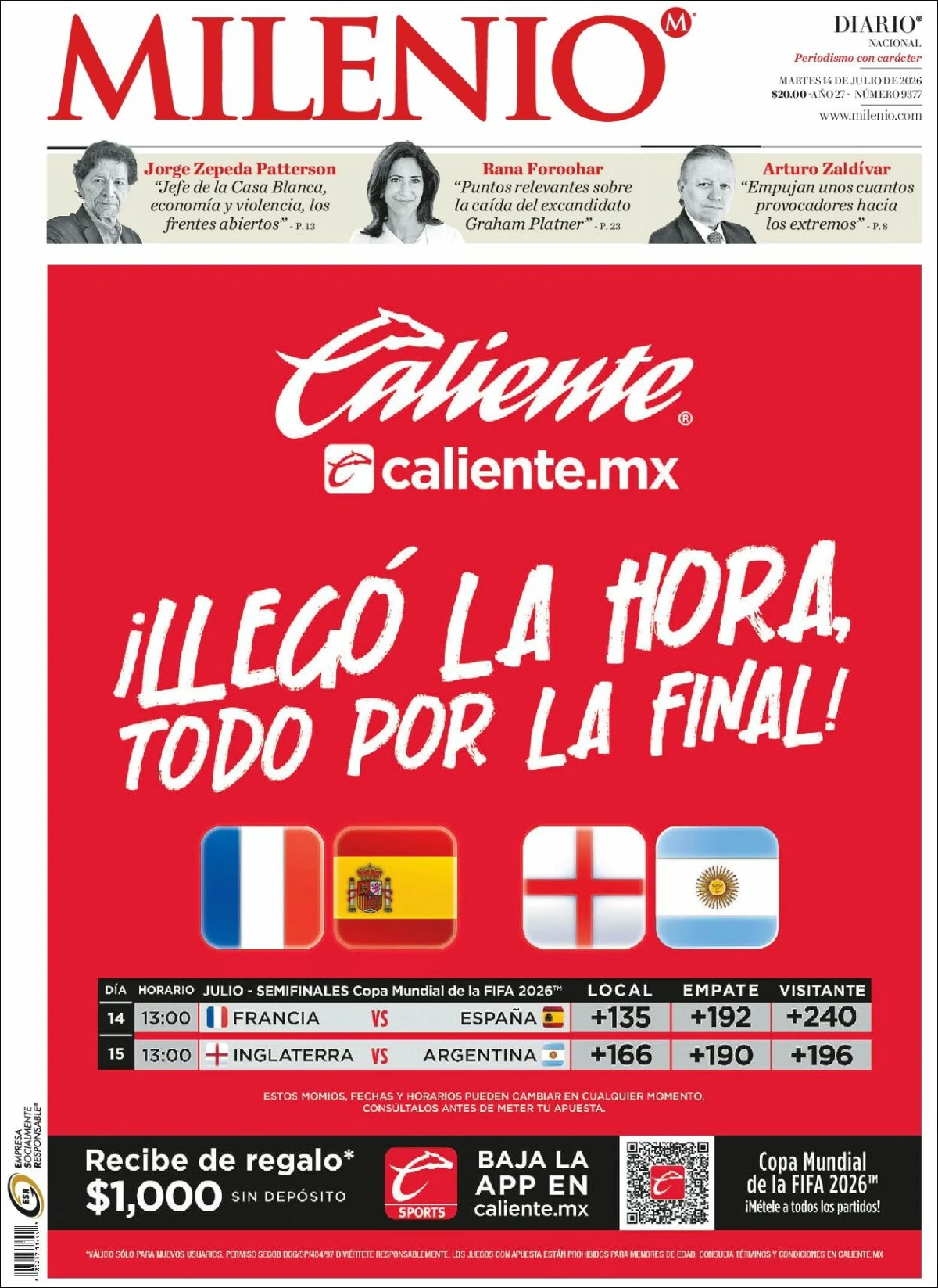 Portada de Milenio