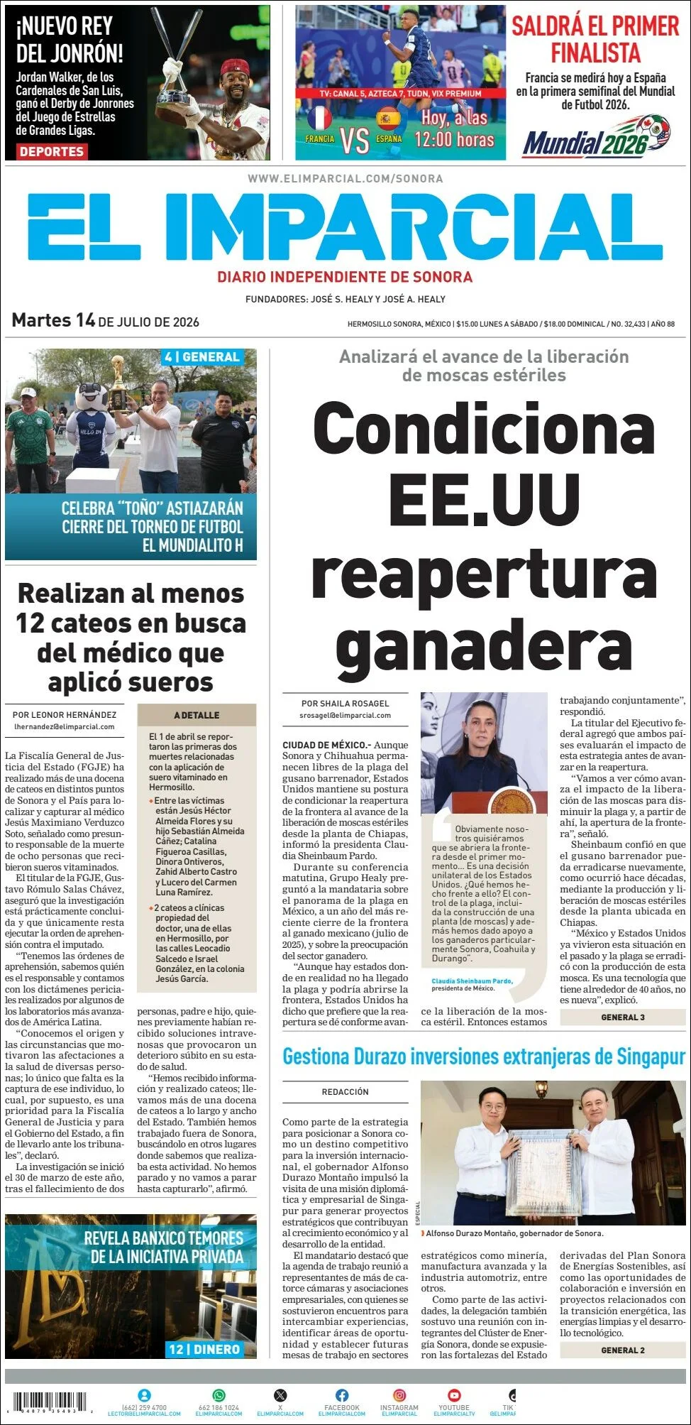 Portada de El Imparcial
