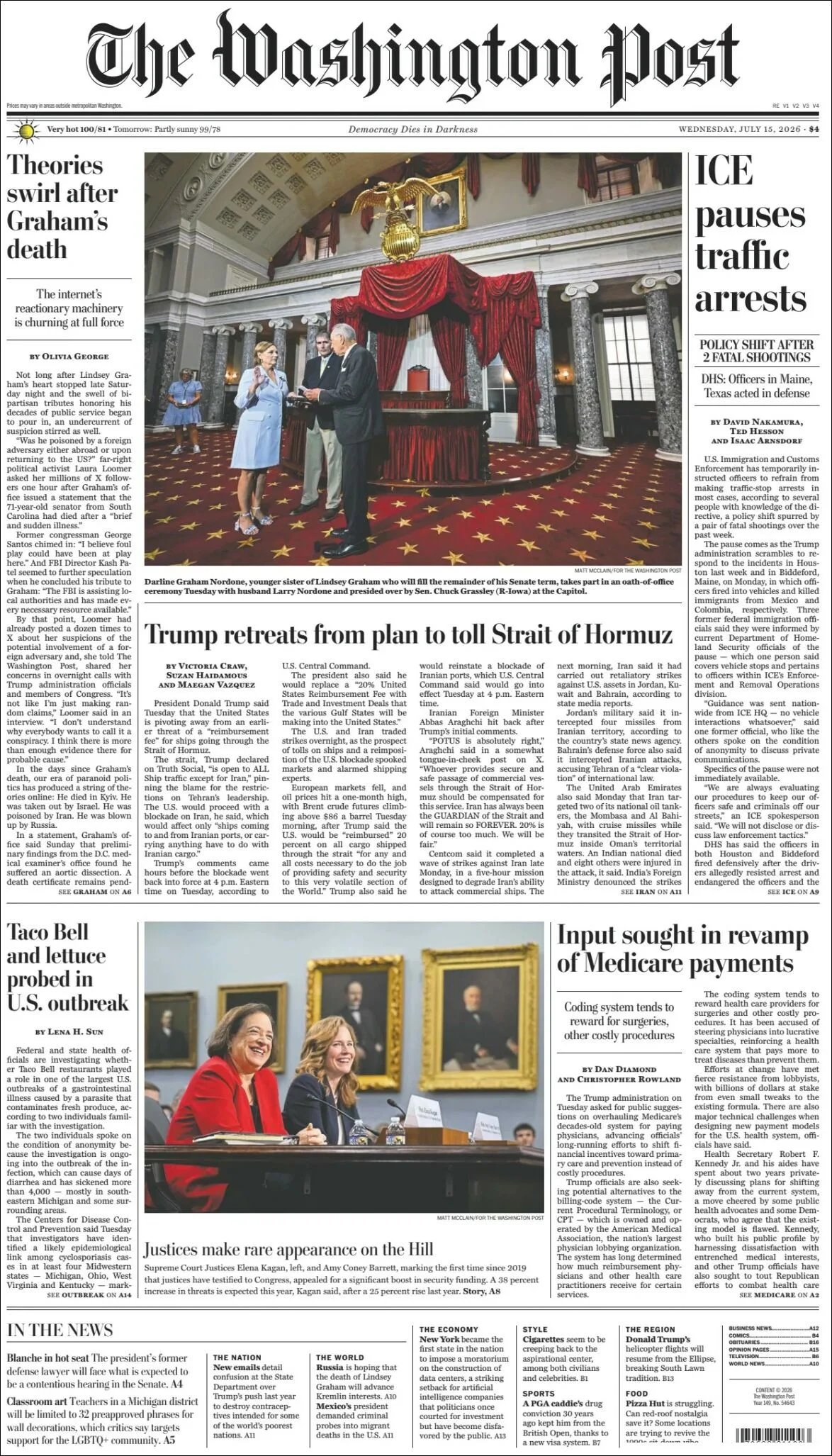 Portada de The Washington Post