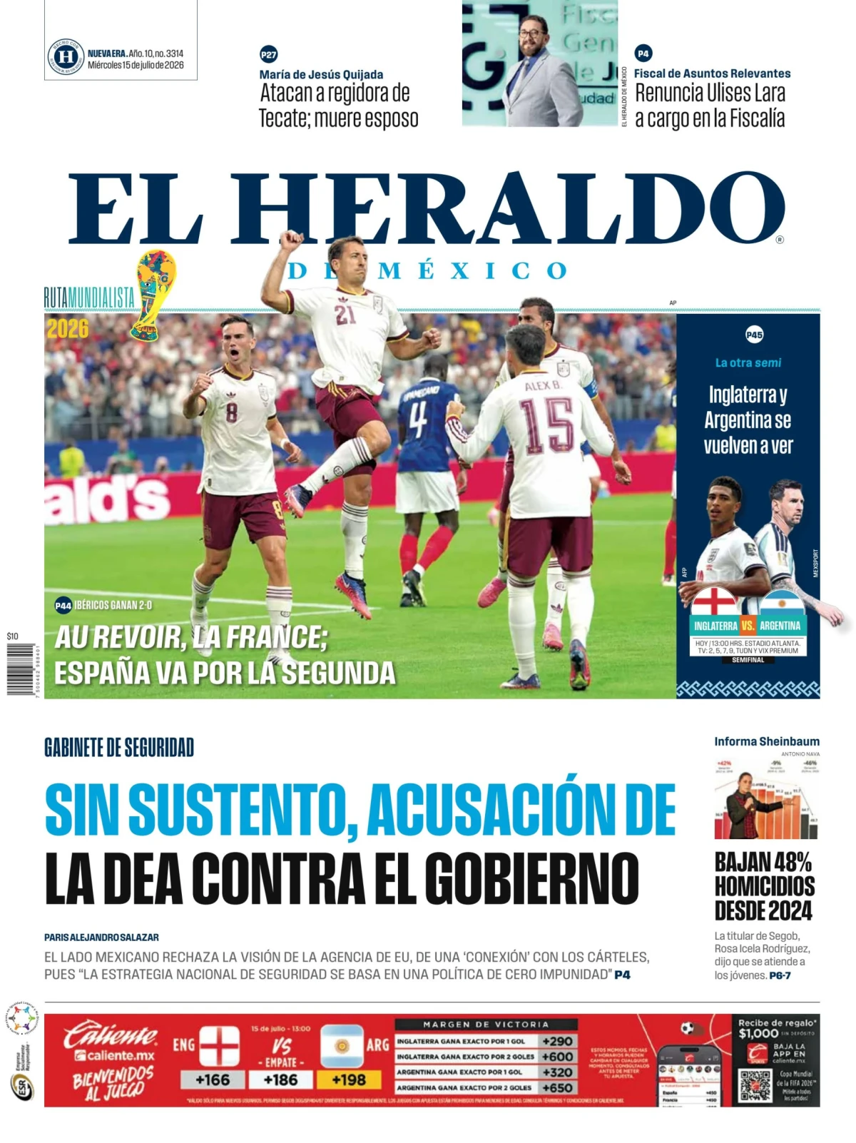 Portada de El Heraldo de Mexico
