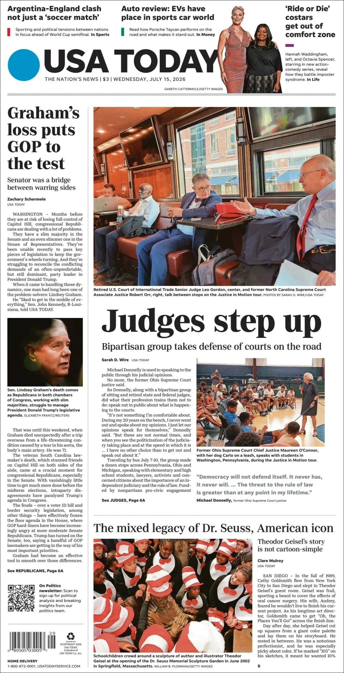 Portada de Usa Today