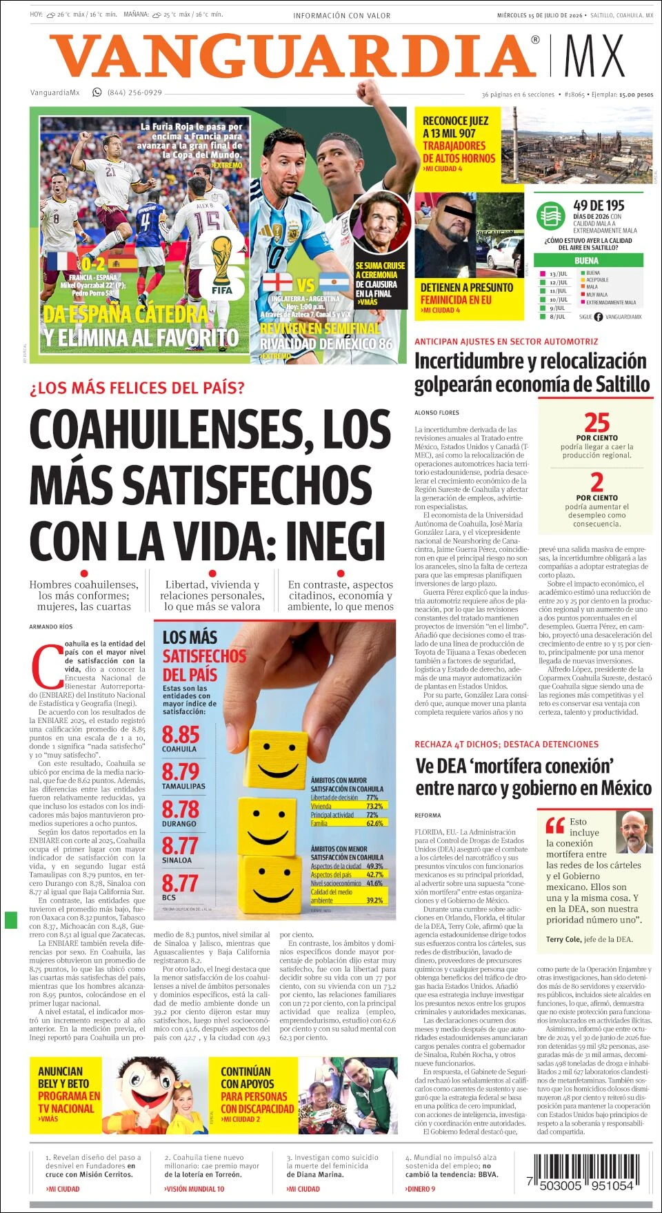 Portada de Vanguardia