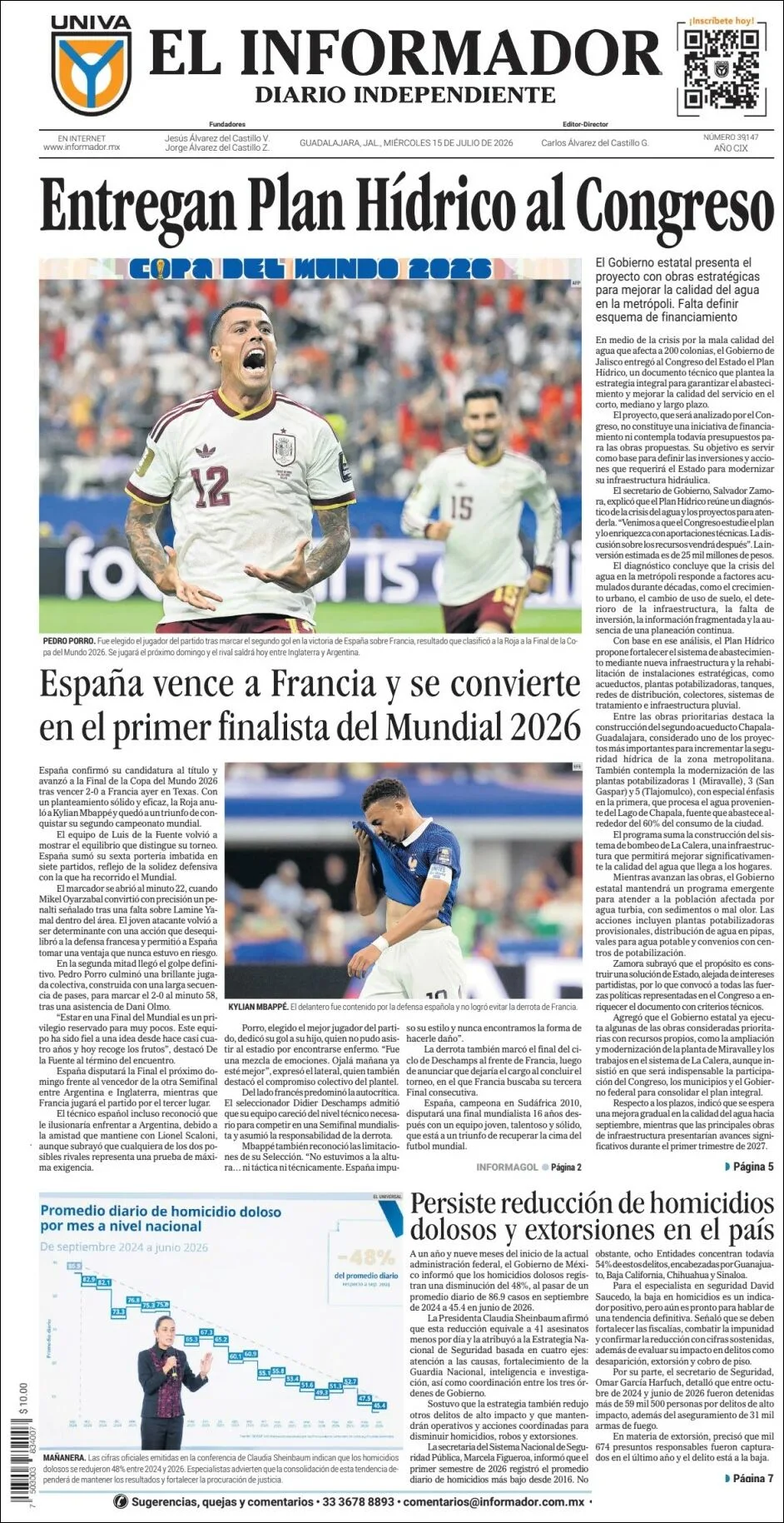 Portada de El Informador
