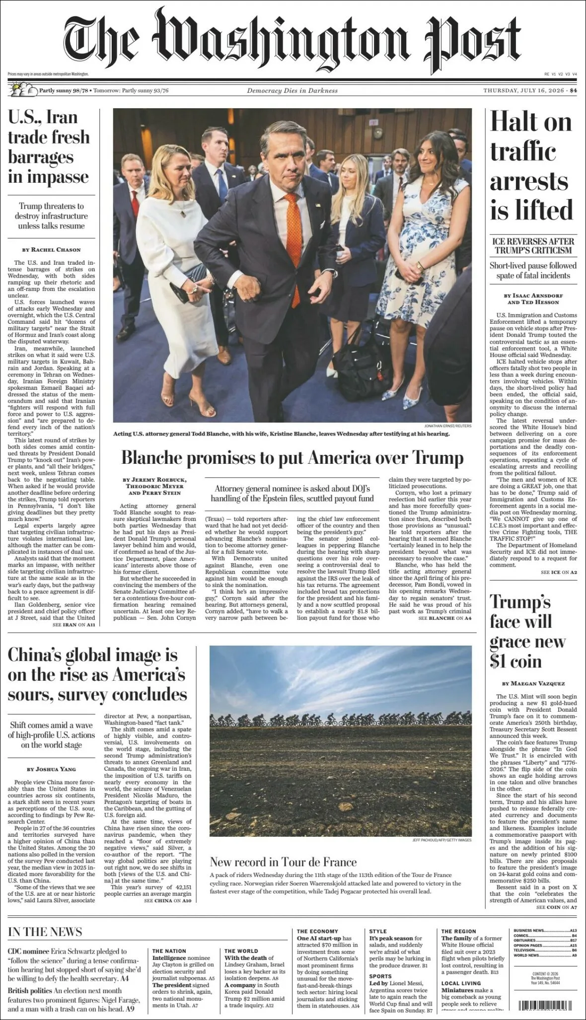 Portada de The Washington Post