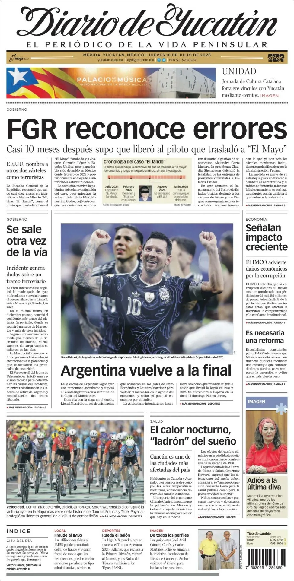 Portada de Diario de Yucatán