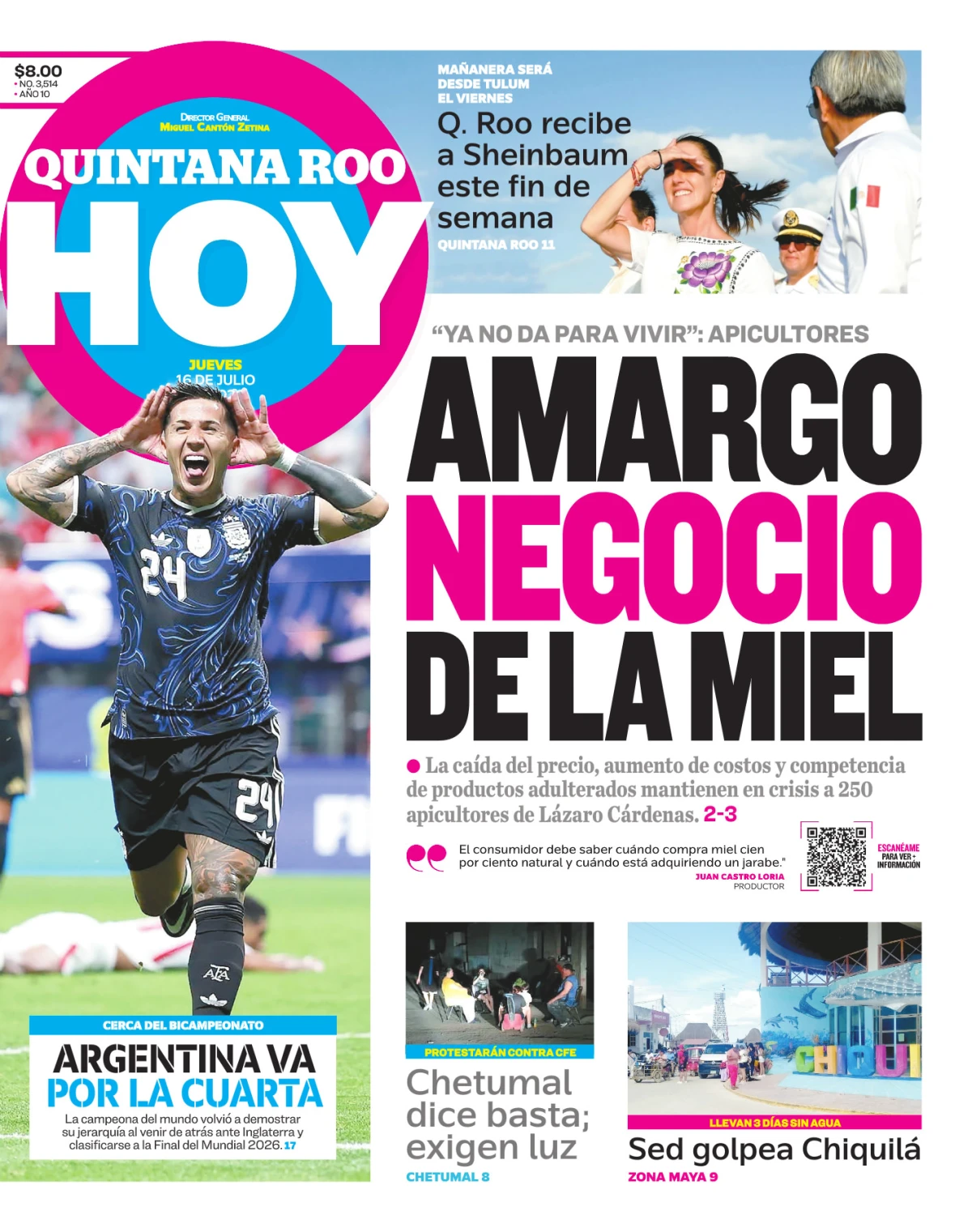 Portada de Quintana Roo Hoy (portada)