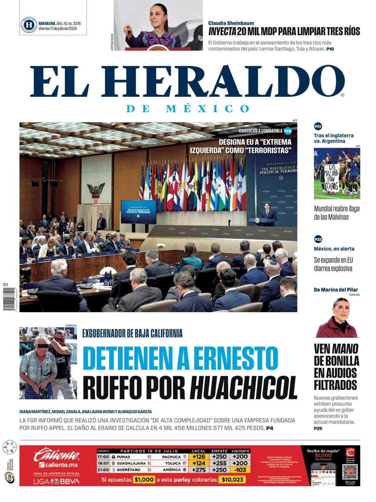 Portada de El Heraldo de Mexico