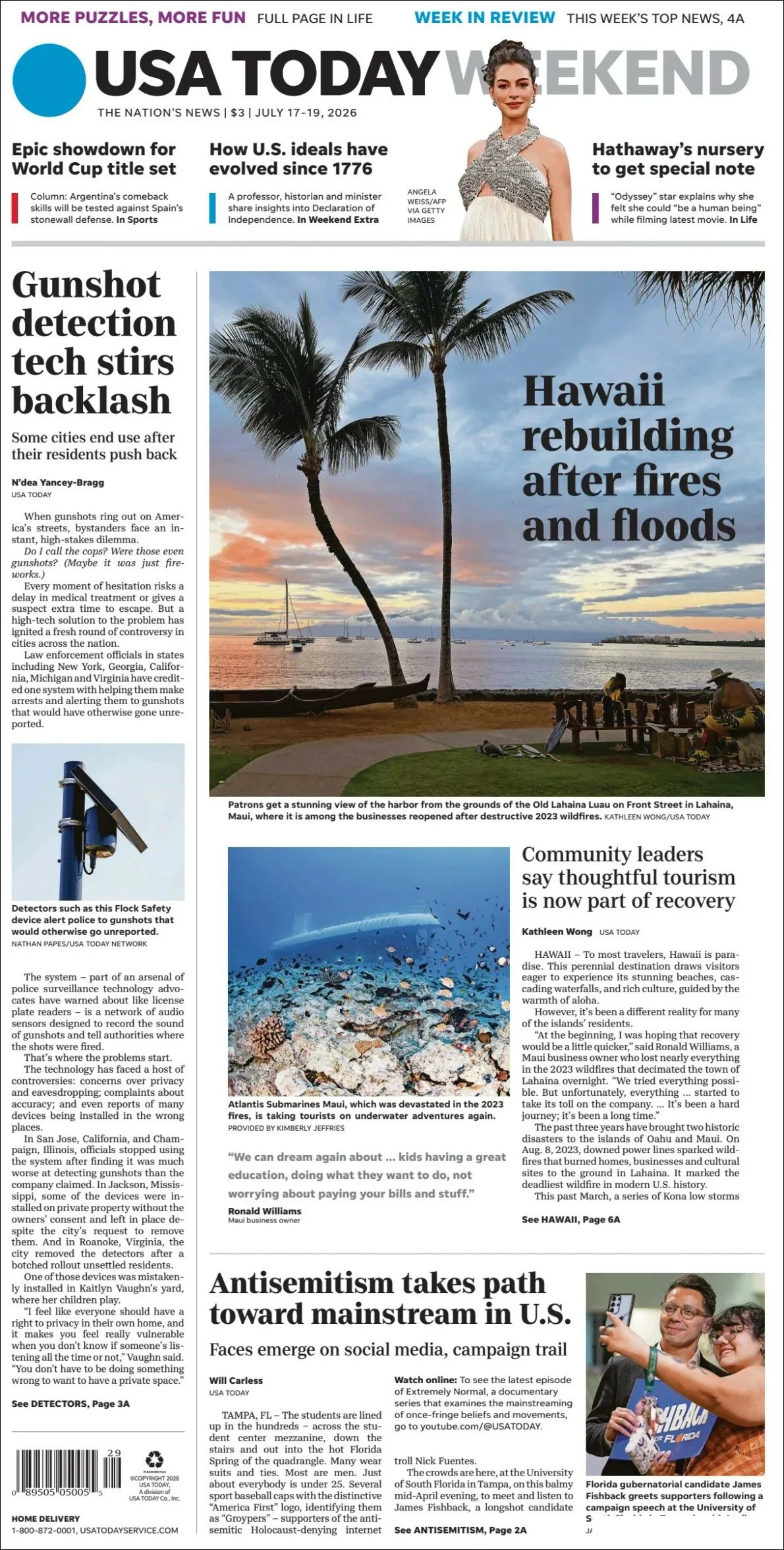 Portada de Usa Today