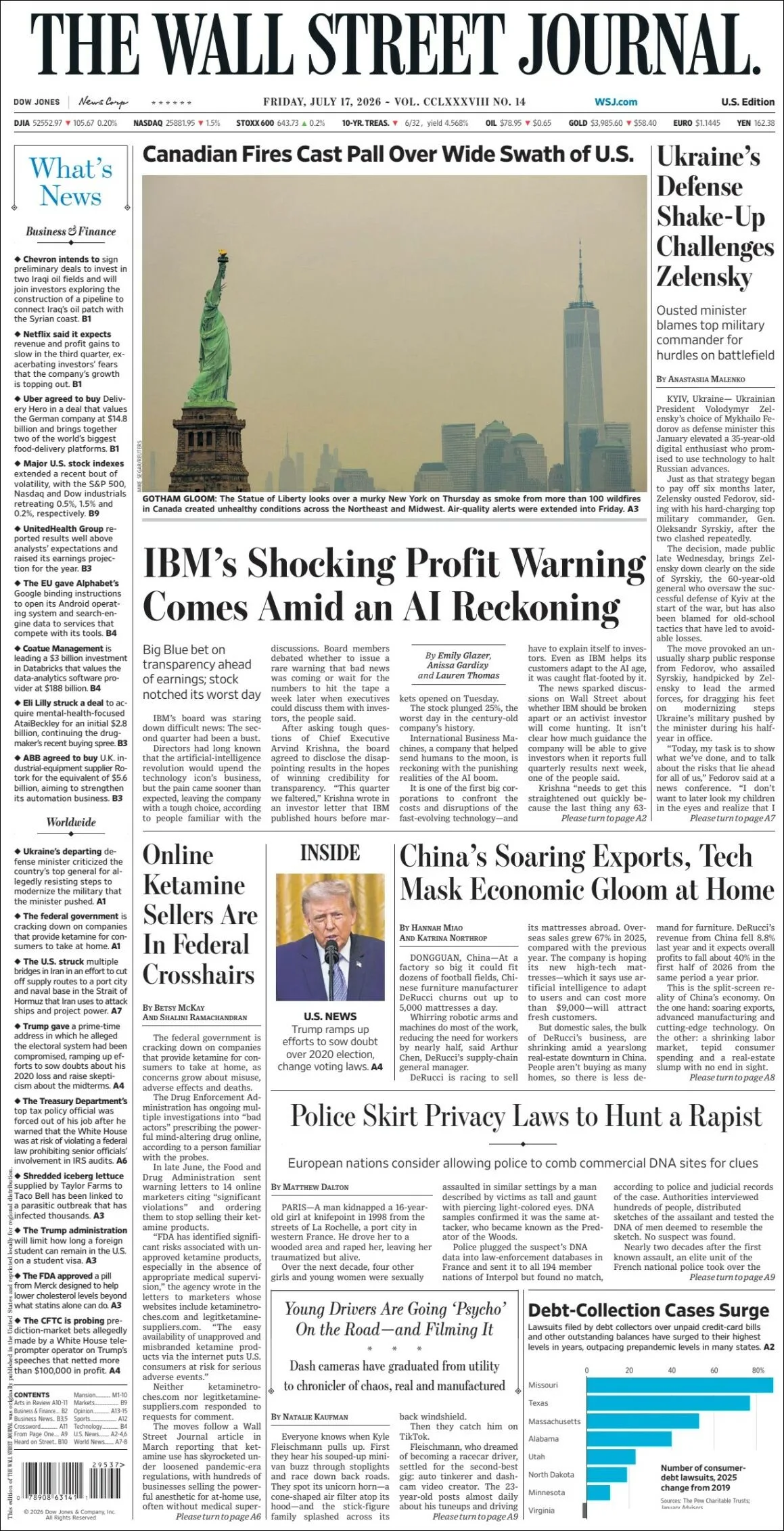 Portada de The Wall Street Journal
