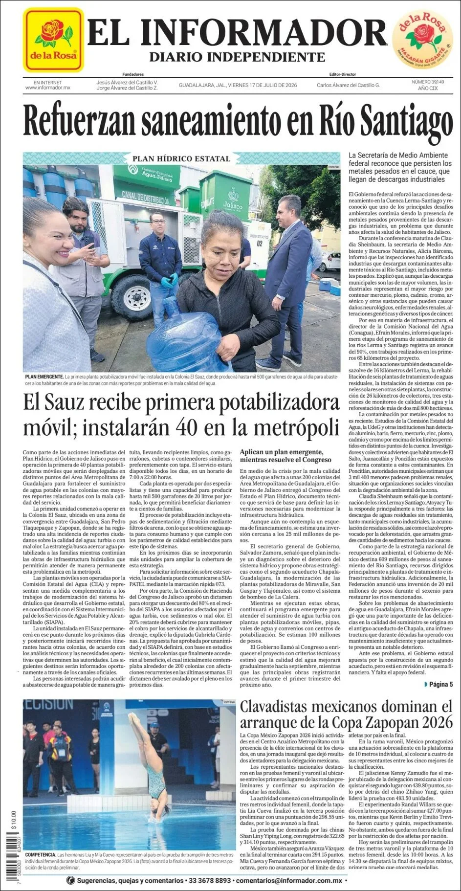 Portada de El Informador
