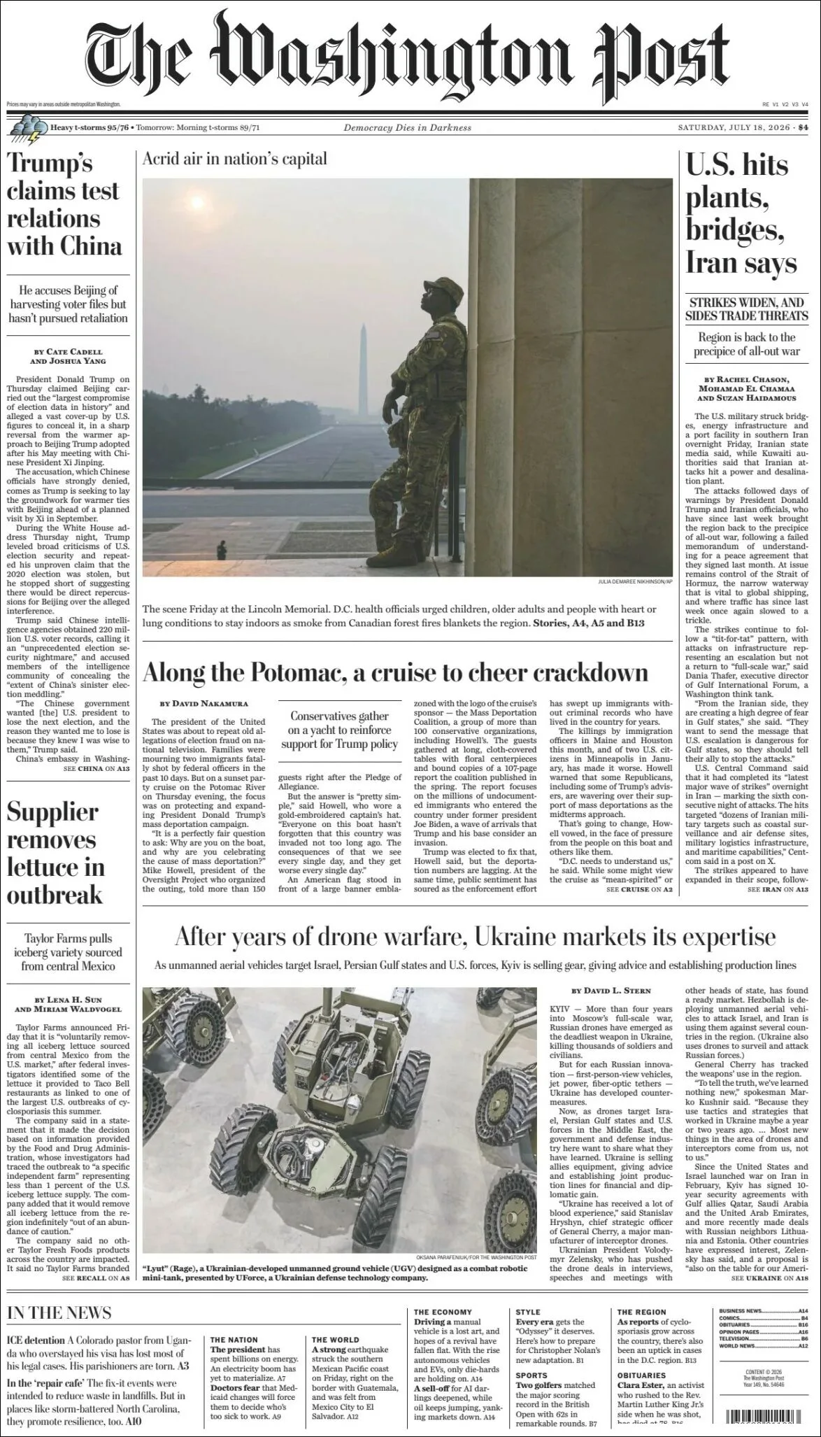 Portada de The Washington Post