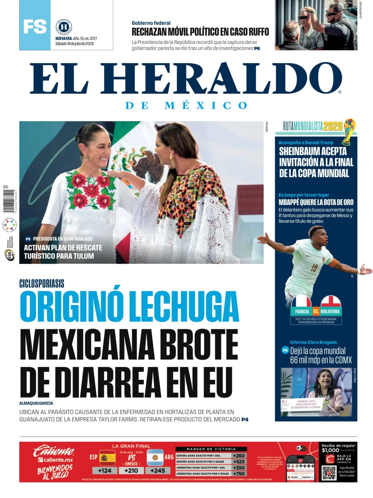 Portada de El Heraldo de Mexico