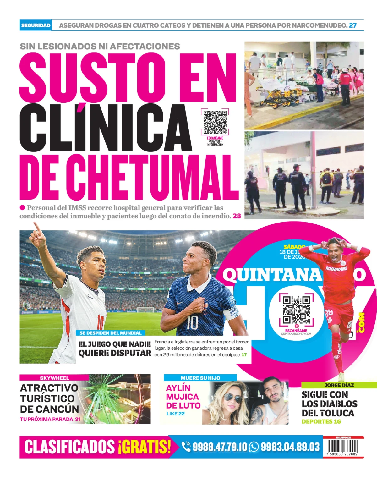 Portada de Quintana Roo Hoy (contraportada)
