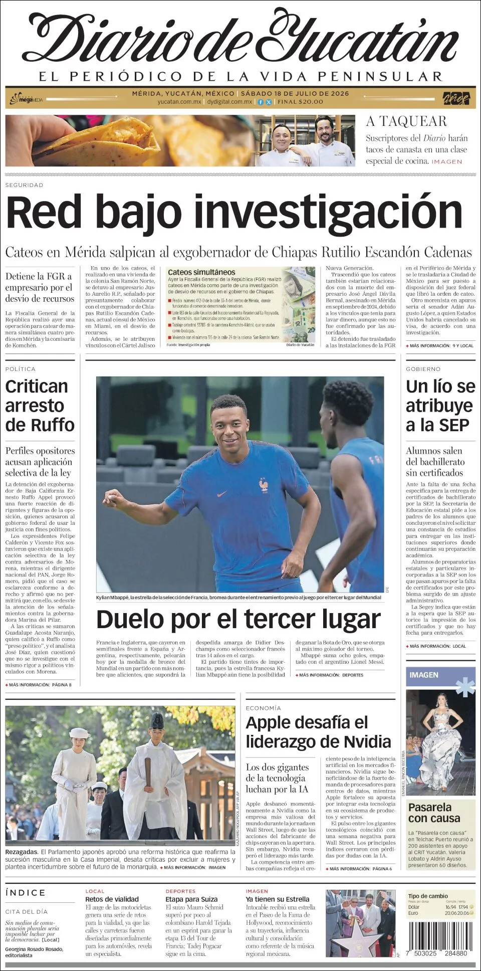 Portada de Diario de Yucatán