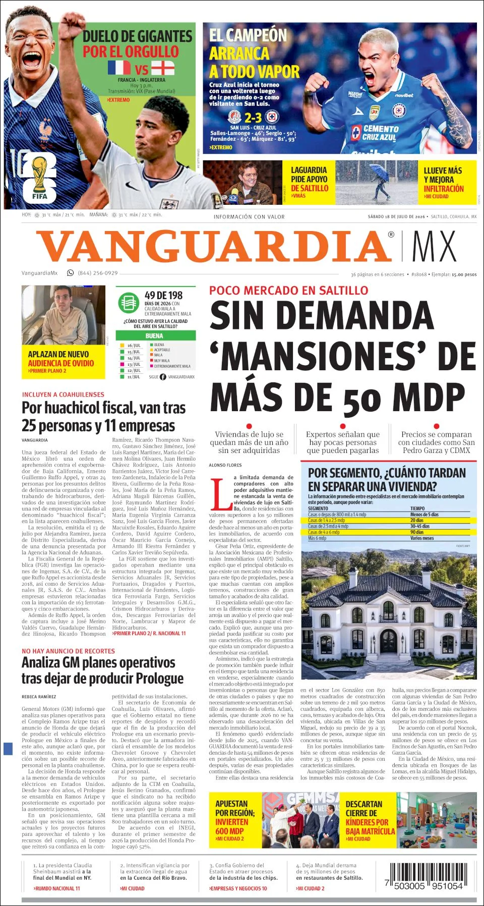 Portada de Vanguardia