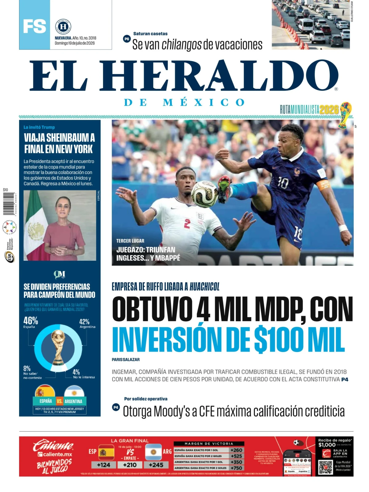 Portada de El Heraldo de Mexico