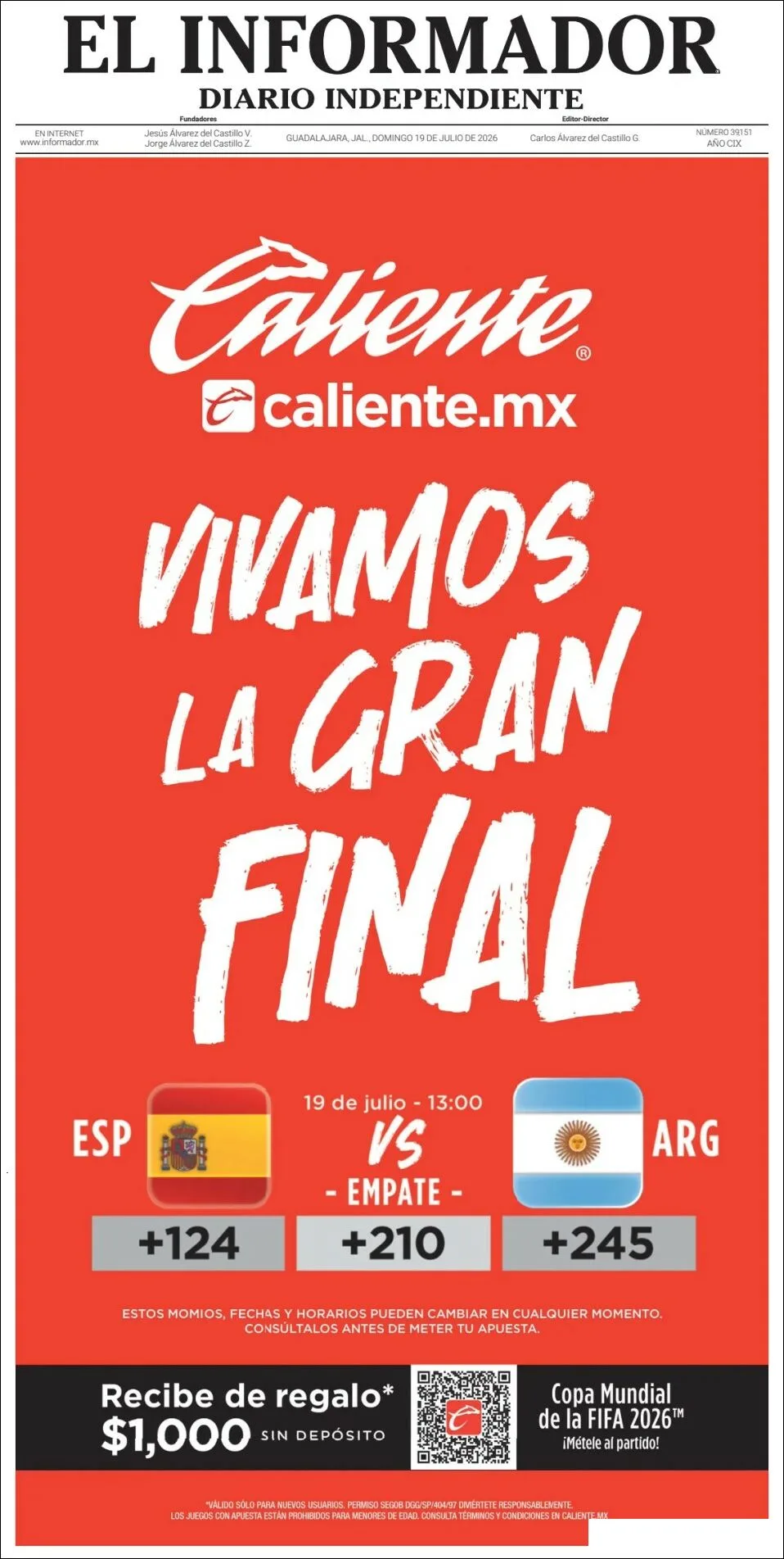 Portada de El Informador