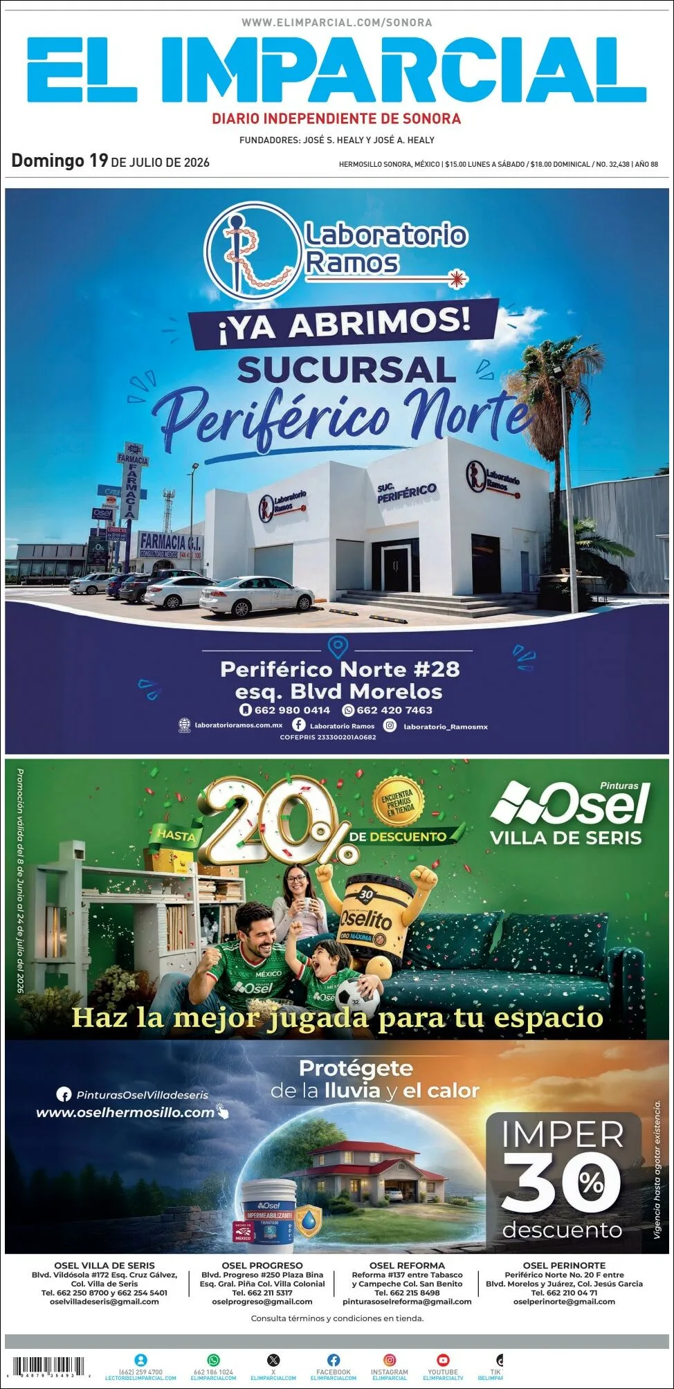 Portada de El Imparcial