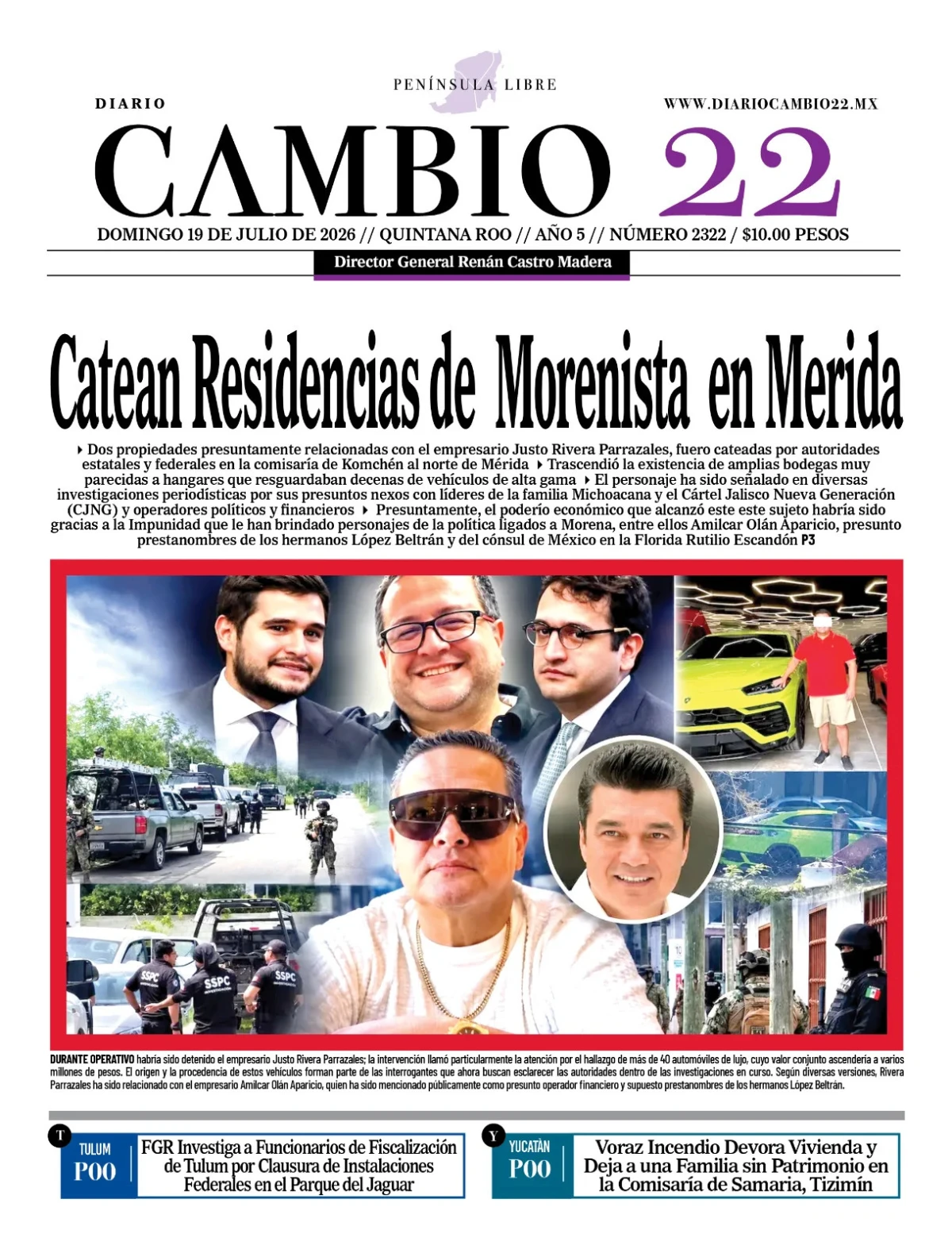 Portada de Diario Cambio 22 (portada)