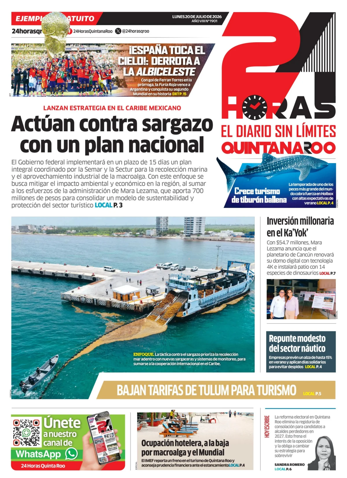 Portada de 24 Horas Quintana Roo