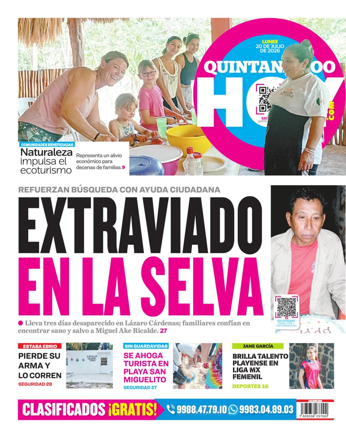 Portada de Quintana Roo Hoy (contraportada)