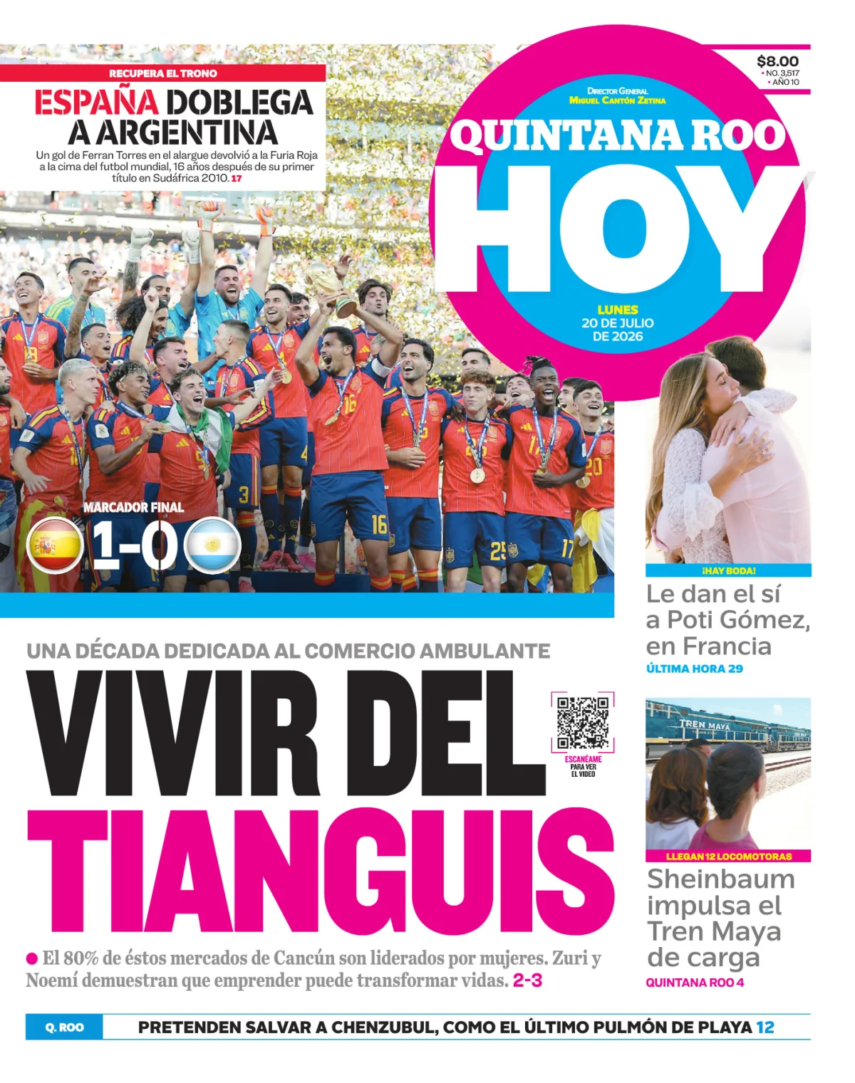 Portada de Quintana Roo Hoy (portada)
