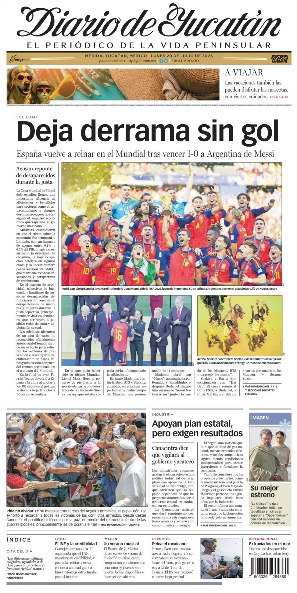 Portada de Diario de Yucatán