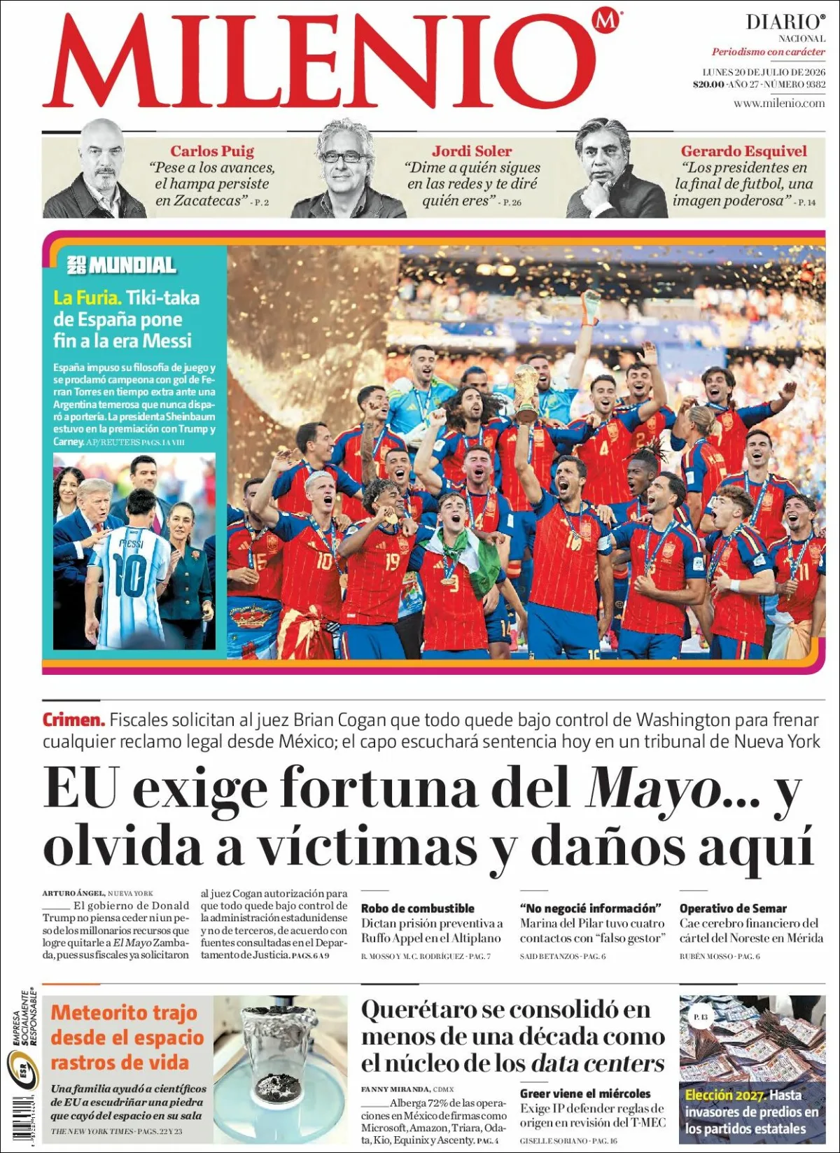 Portada de Milenio