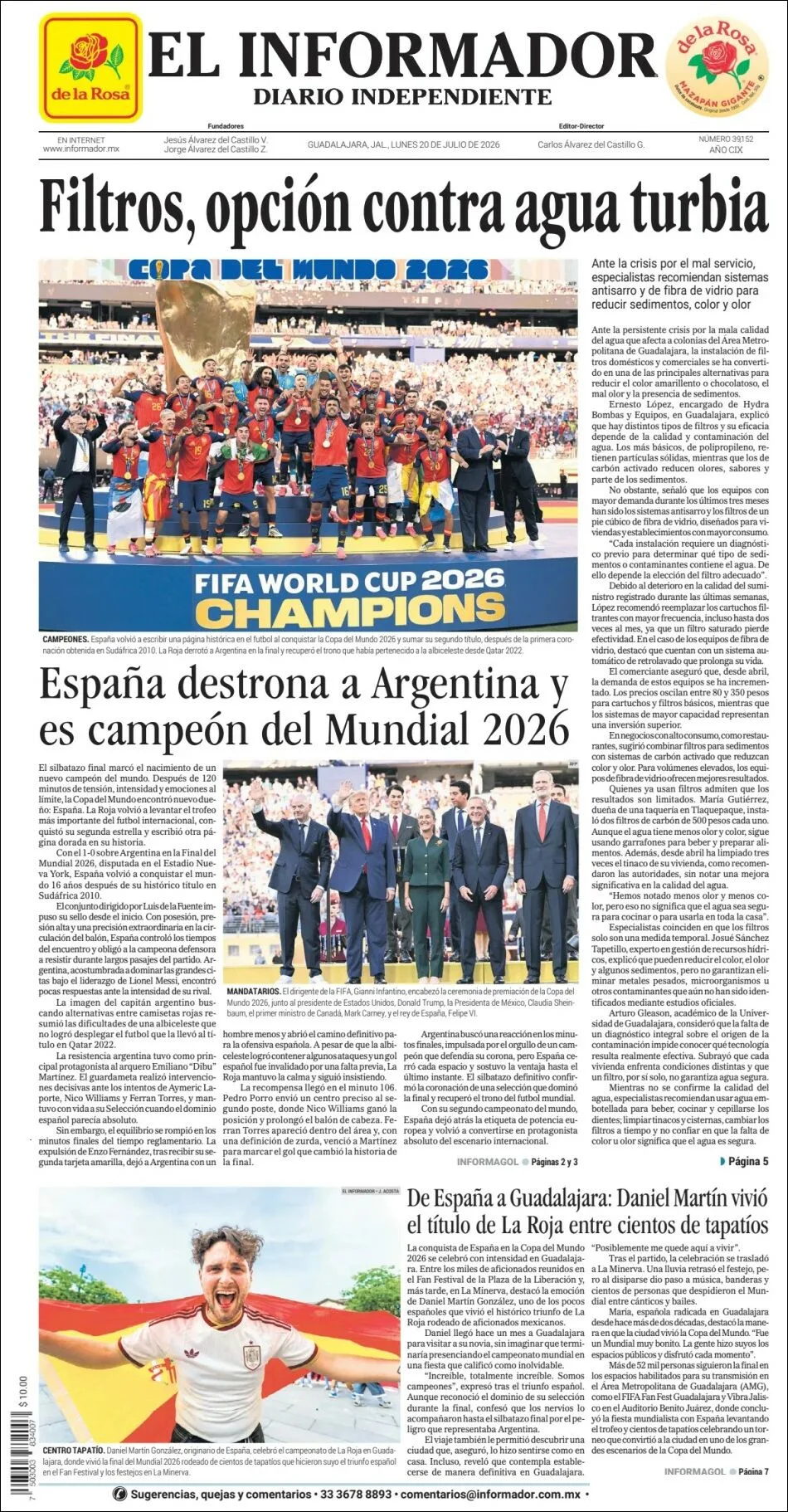 Portada de El Informador