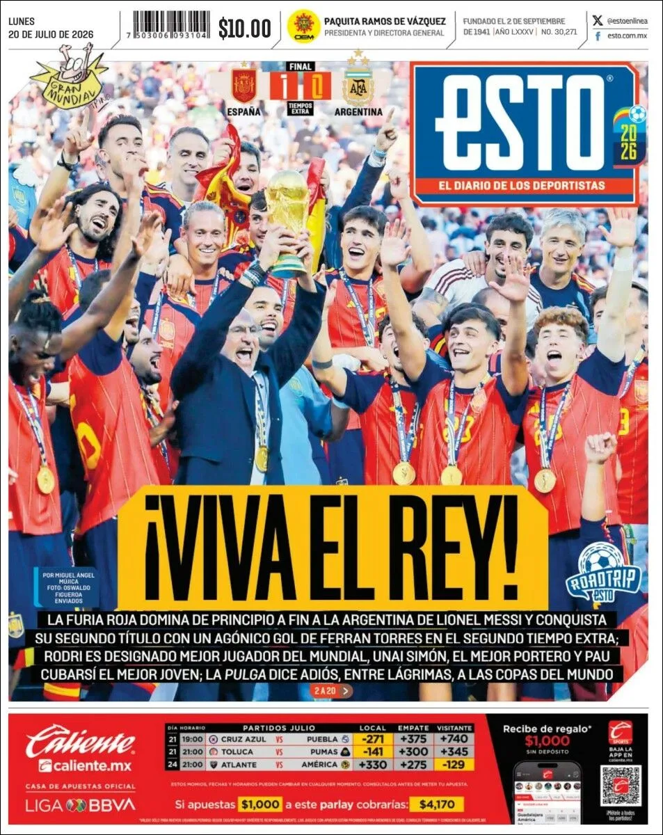 Portada de Esto del lunes, 20 de julio de 2026