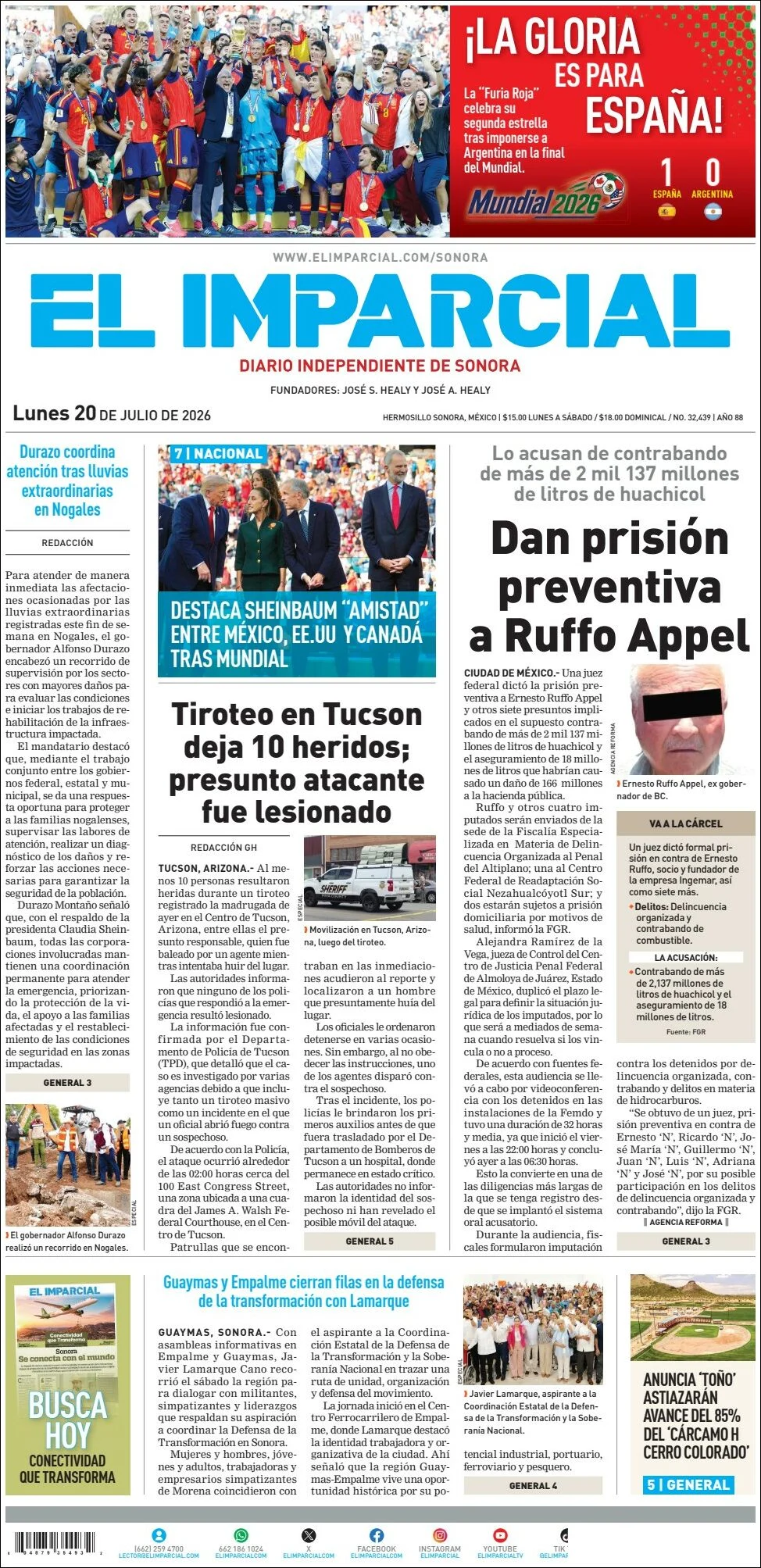 Portada de El Imparcial