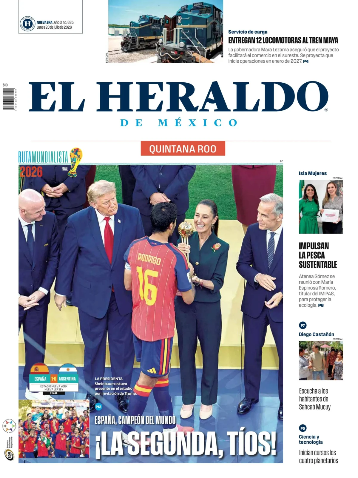 Portada de El Heraldo de Mexico - Quintana Roo