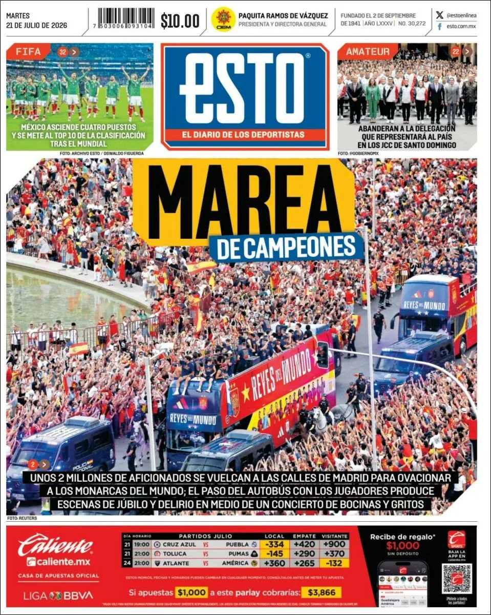 Portada de Esto del martes, 21 de julio de 2026