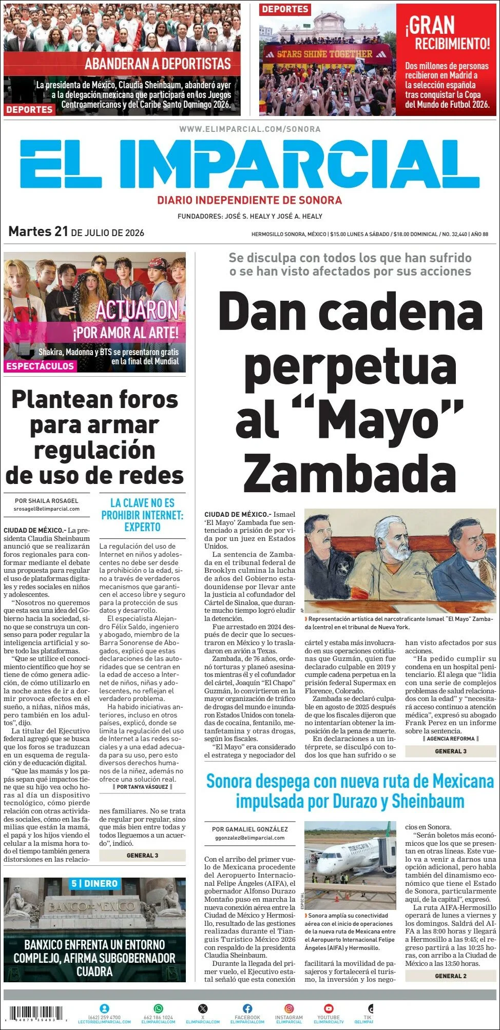 Portada de El Imparcial