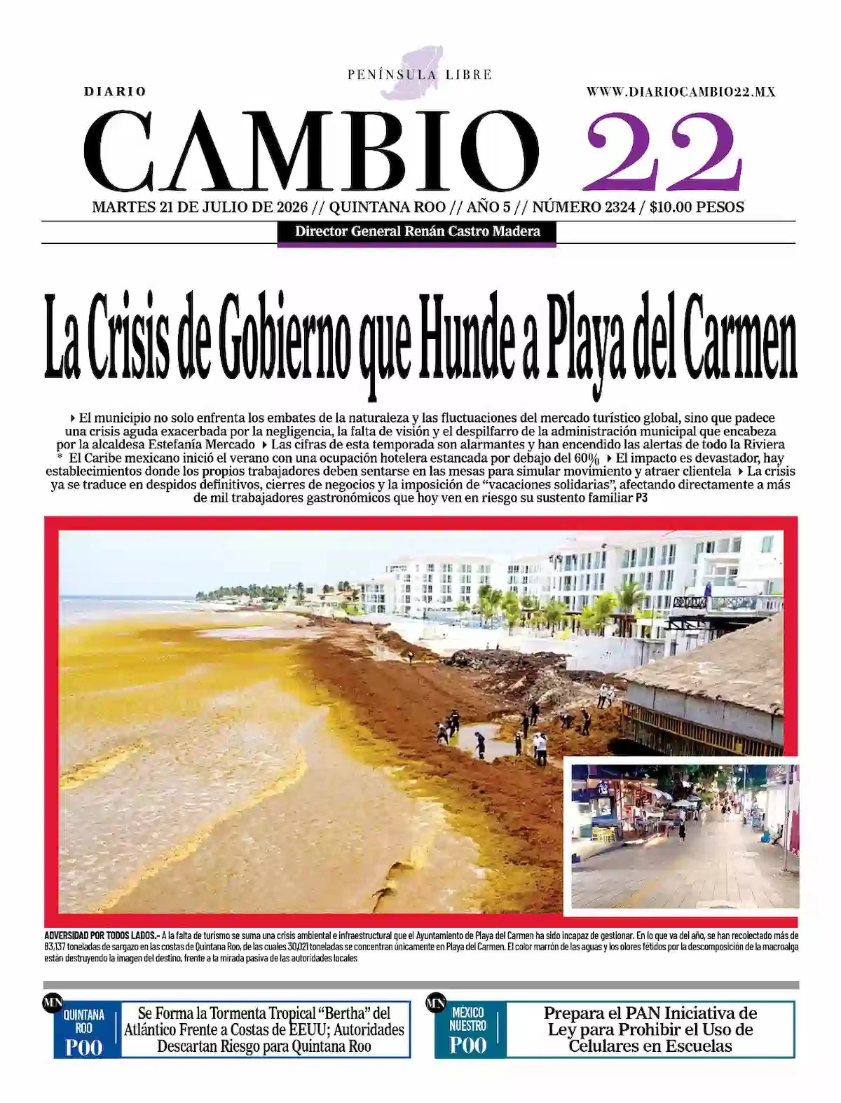 Portada de Diario Cambio 22 (portada)