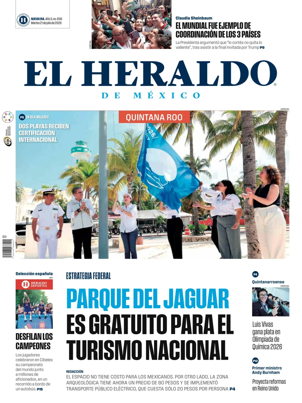 Portada de El Heraldo de Mexico